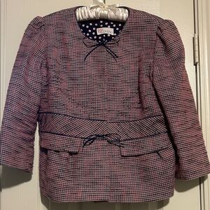 Red Valentino Women's Pink and Black Tweed Blazer